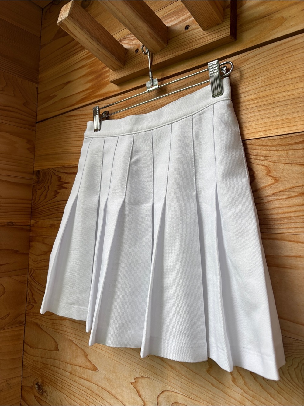 American Apparel White Gabardine Tennis Skirt | Pleated Mini Made in USA Size S - Picture 5 of 7